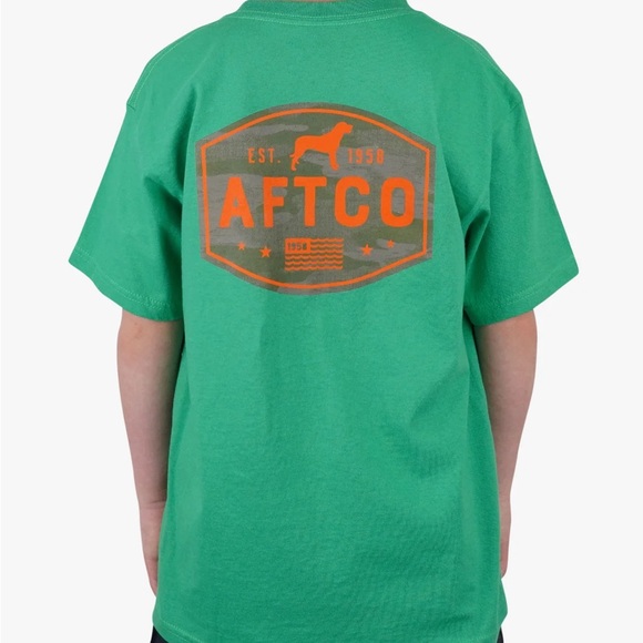 AFTCO BEST FRIEND SS T-SHIRT Kids Green•Size Medium - Picture 1 of 9